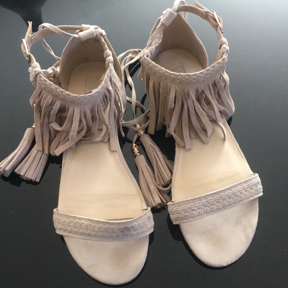 Forever 21 velvet fringe sandals